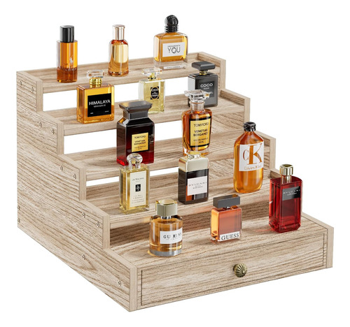 5 Tier Cologne Organizer For Men, Wooden Cologne Stand Rack 