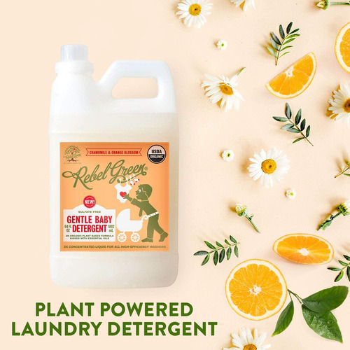 Rebel Green Detergente Natural Para Ropa De Bebé, Jabón Líqu