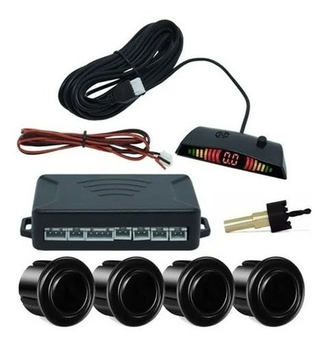 Kit Sensor De Estacionamento Traseiro Jetta 4 Pontos 22mm Preto First Option