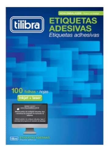 Etiqueta Adesiva Inkjet/laser A4 210mmx297mm Tb367 100 Etiqu Cor Branco