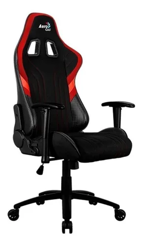 Silla de escritorio AeroCool Aero 1 Alpha gamer ergonómica negra y roja con tapizado de cuero sintético