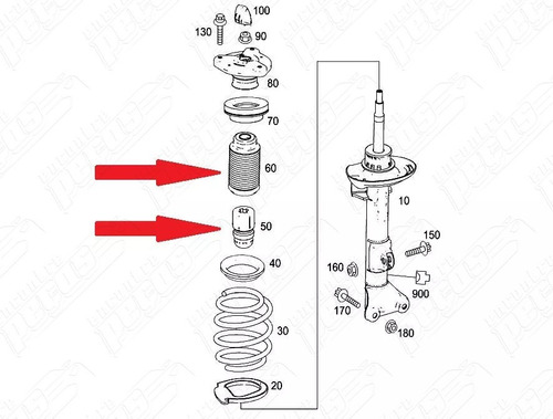 Mercedes C180 Kompressor 09/ Coifa Amortecedor Dianteiro