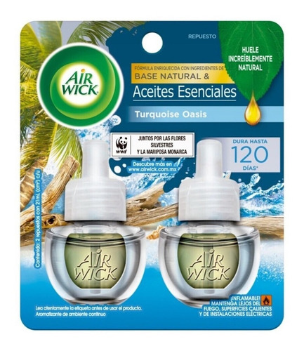 2 Repuestos Air Wick® Aroma Turquoise Oasis De 21 Ml C/u
