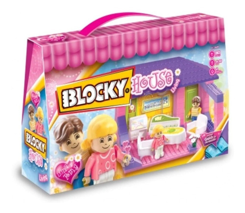 Blocky House Rosa Casa Hogar 80 Pzas Ladrillos Rasti Bloques