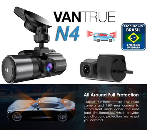 Camera Veicular Automotiva Segurança Vantrue N4 Tripla 70mai