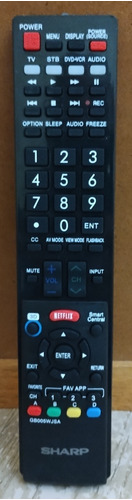 Control Remoto Sharp Para Tv, Gb005wjsa, Excelente Condición