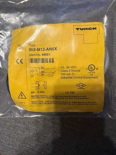 Sensor Inductivo Turck Bi2-m12-an6x