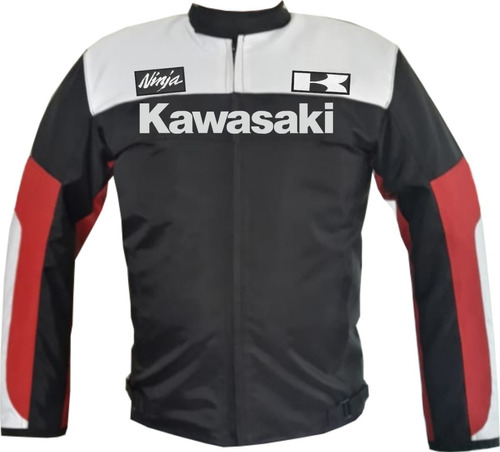 Campera Motocicleta Kawasaki Negra Rojo Blanco Mk Motos