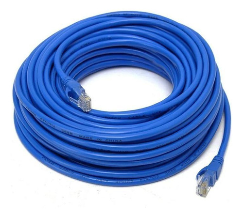 Cabo De Rede Azul 30 Metros Rj45 Crimpado Cat5e Internet Lan