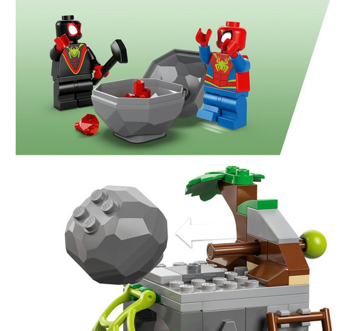 LEGO® Marvel Spidey y sus Sorprendentes Amigos Vehículo Todoterreno Dinosaurio y Equipo Spidey al Rescate 11199; auto de juguete 4+