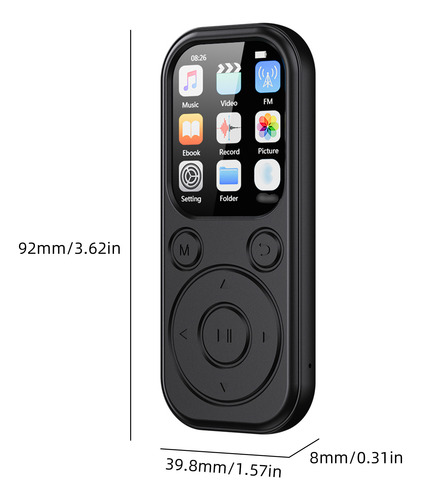 Reproductor Mp3 De 32 Gb/mp4 Con Pantalla De 2.01 Pulgadas,