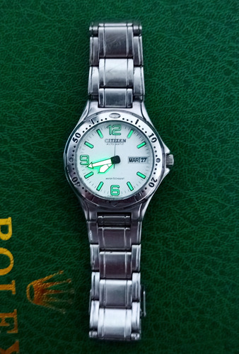 Reloj Citizen Challenger Diver Casi Único Muy Raro Y Escaso Plateado Plateado Blanco (Usado)