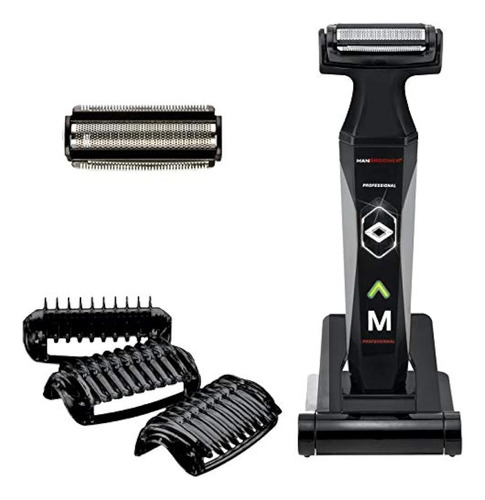 Mangroomer 2.0 Professional Afeitadora Corporal Profesional Recortadora para Partes Íntimas y Cuerpo con Cabezal Flexible Propivot 3 Peines de Recorte Uso en Seco Negro