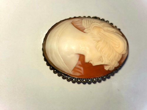 Prendedor Y Colgante Camafeo Antiguo Año 1900 Coral (Usado)