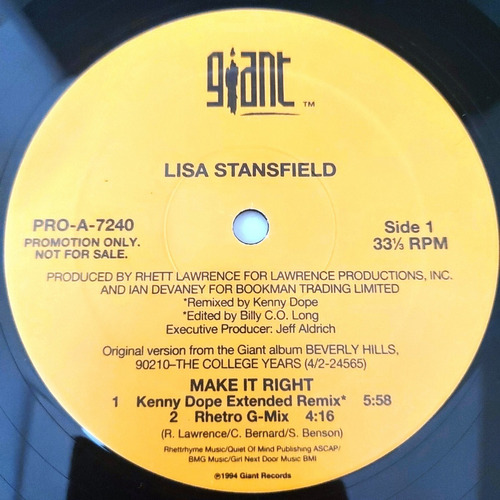 Lisa Stansfield - Make It Right Single Import Usa Lp