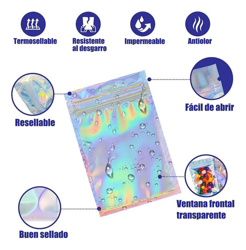 Bolsa Holográfica Multiusos,300 Bolsas Plastico Tornasol .