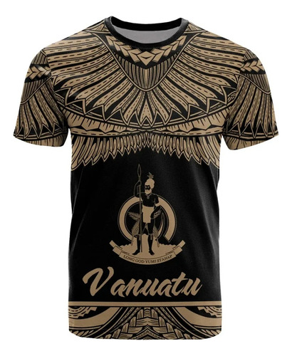 Camiseta De Hombre De Manga Corta Con Estampado 3d Vanuatu