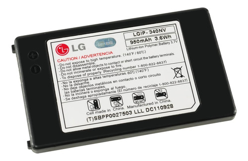 LG Lgip -340nv 950mah Batería Oem Original Para El LG Cosmos