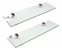 Comprar Set 2 Repisas Rectangulares Cristal Solite + Soportes - Lujo Transparente