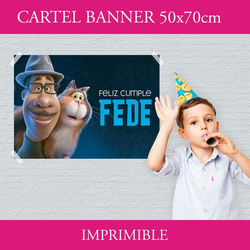 Kit Imprimible Banner Cartel 50x70cm Personaliz- Soul Disney