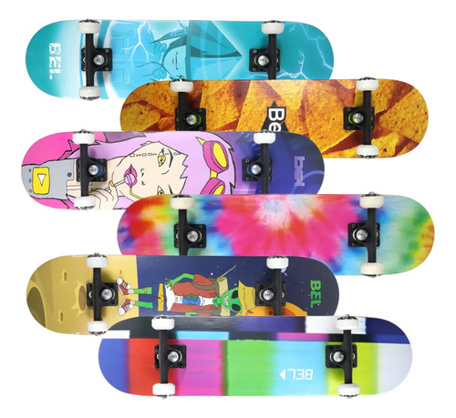 Skateboard Semi Profissional + Kit Protetor Com Abs Completo