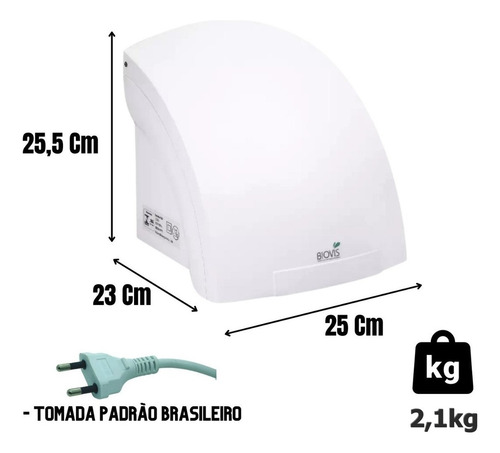 Kit 4 Secadores De Mãos Elétrico Sensor Automático 1800w +nf