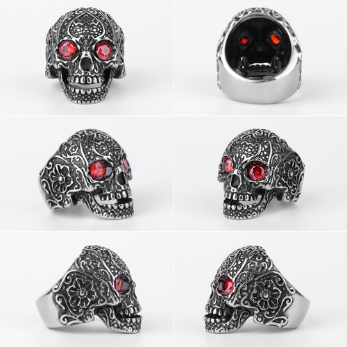 Anillo Calavera Acero Inoxidable Hombre