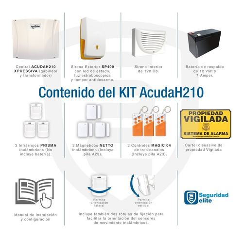 Alarma Domiciliaria Inalambrica Acuda H210 3g Gsm Kit 05