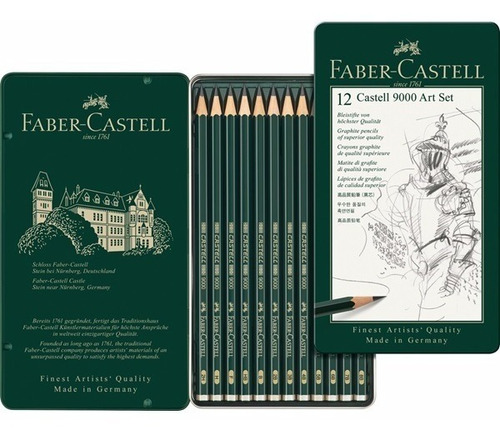 Lapiz De Grafito Negro Faber Castell 9000 Art Set X 12 Unid