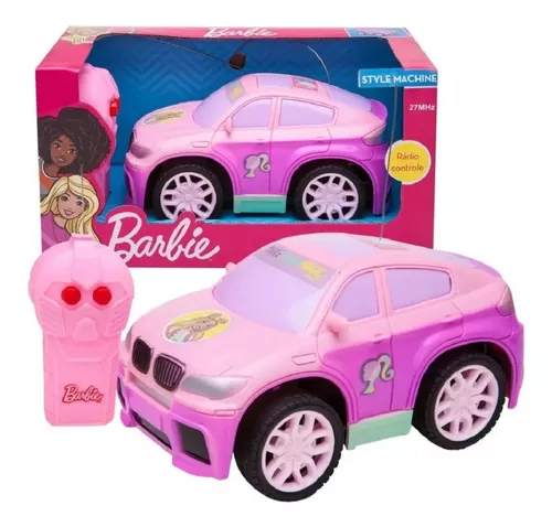 Carrinho de Controle Remoto Barbie Style Machine 3 Funções Candide Rosa