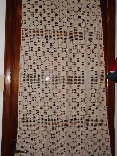 Cortinas De Crochet En Hilo Rustico De Cuadros.