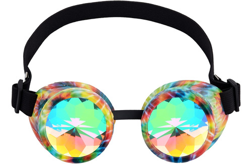 Lelinta Kaleidoscope Rave Steampunk Rave Gafas Gafas Con Cri