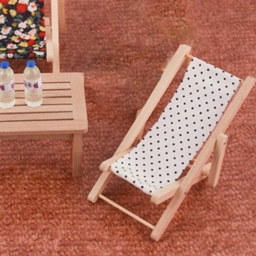 2 Casa De Muñecas En Miniatura Silla De Playa Muebles