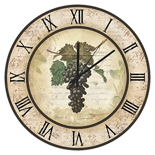 Godblessign Reloj De Pared Redondo De Madera Estilo Italiano