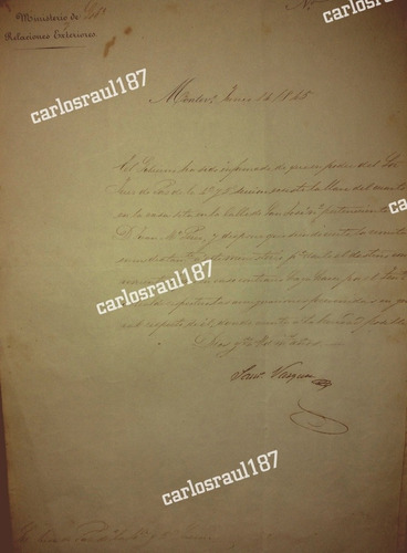 Documento Firma Santiago Vazquez 1845 Juan Maria Perez