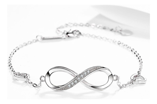 Pulseras De Plata 925 Con Símbolo De Amor Infinito En Estuch