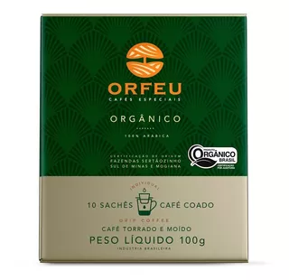 Drip Coffee Orfeu Orgânico 10 Sachês - Lançamento Envio Full
