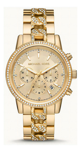 Reloj Michael Kors Ritz Modelo Mk6937 Original Para Dama Color De La Correa Dorado Color Del Bisel Dorado Color Del Fondo Dorado