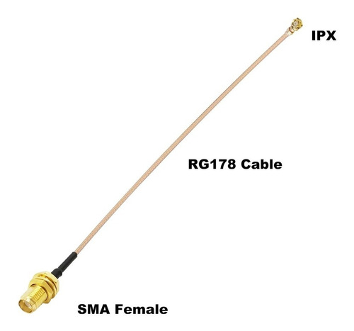 Cable Sma Hembra U.fl Ipx Mhf1 Pigtail Rg178 Wifi 10cm