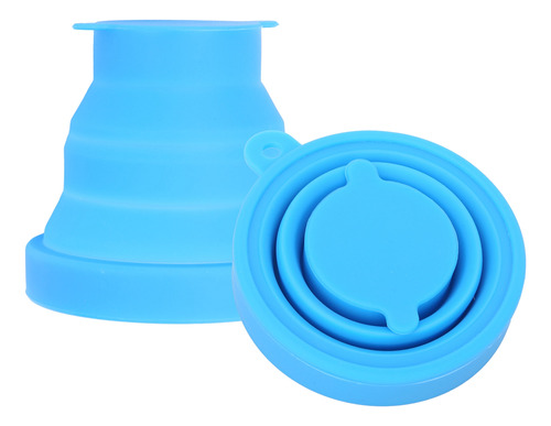 Vaso Retráctil De Silicona De 220 Ml, Azul, Apto Para Uso Al