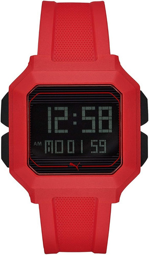 Reloj Puma P5019 Remix Sq Red Red St Color de la malla Rojo Color del bisel Rojo Color del fondo Negro