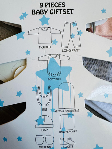Ajuar Primera Muda Set X9 Piezas Algodón Para Bebe
