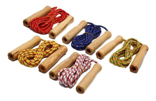 Imagen 5 de 6 de Cuerda Para Saltar Mango De Madera Cardio Deporte / Lhua
