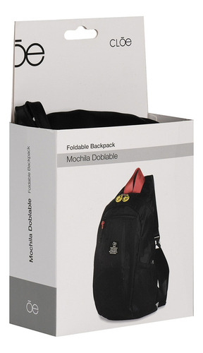 Bolsa Plegable Unisex Cloe Grande Color Negro