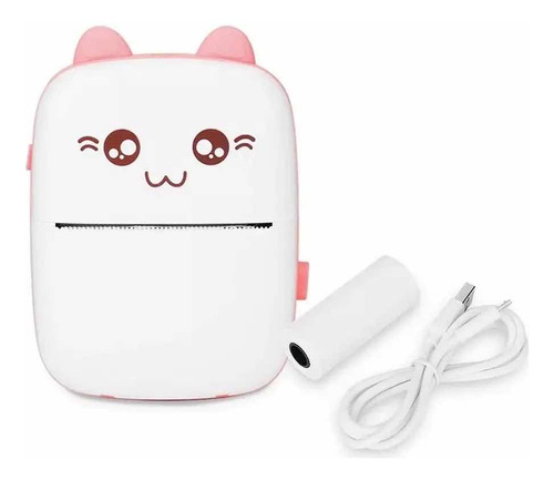 Mini Impresora Térmica Portátil Bluetooth Gatito + 1 Rollo