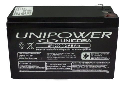 Unipower Bateria 12V 9Ah Alarmes Cercas Nobreak