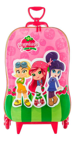 Mochila Infantil 3d Moranguinho - Maxtoy 53x30x20cm