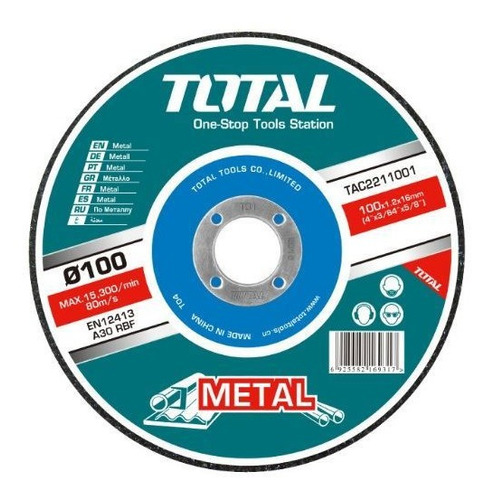 Disco Abrasivo De Corte Metal 16  Total - Ynter Industrial