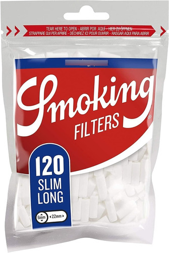 Filtros Smoking Slim Long X120 Extra Largo 6x22mm