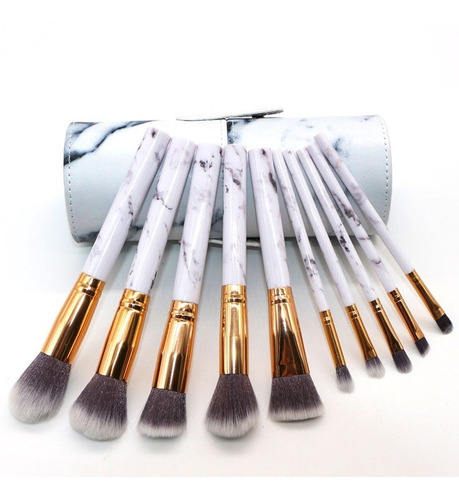 Imagen 3 de 5 de Set De 10 Brochas Pinceles Cepillos Pelo Ultrasuave + Tubo